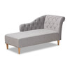 Baxton Studio Emeline Grey Upholstered Oak Finished Chaise Lounge 157-9700
